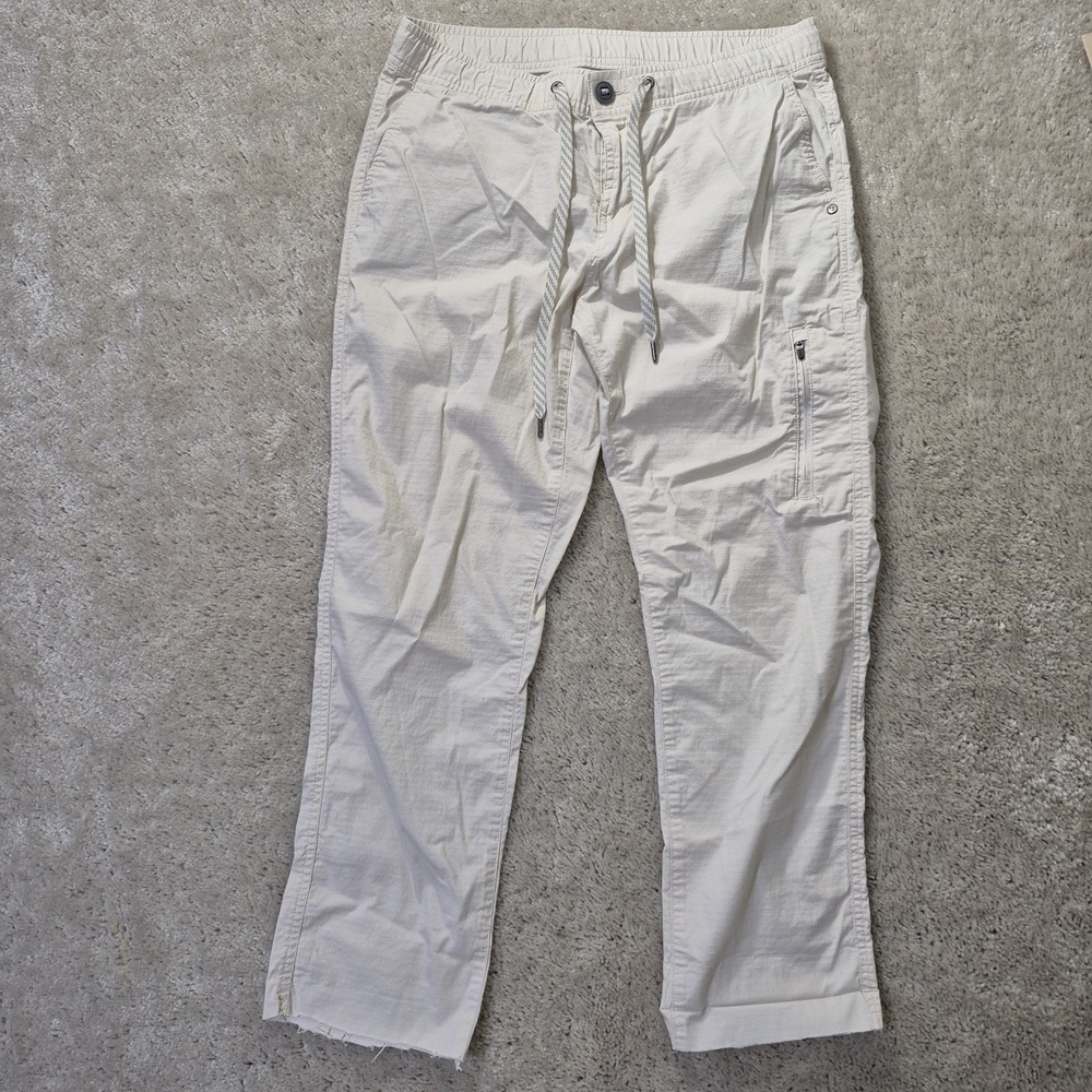 Vuori Women Ripstop Pants Womens Medium Beige Stretch Waist Utility Cut Off Hem - Picture 7 of 16